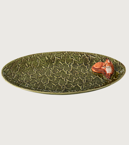Oval Platter With Fox