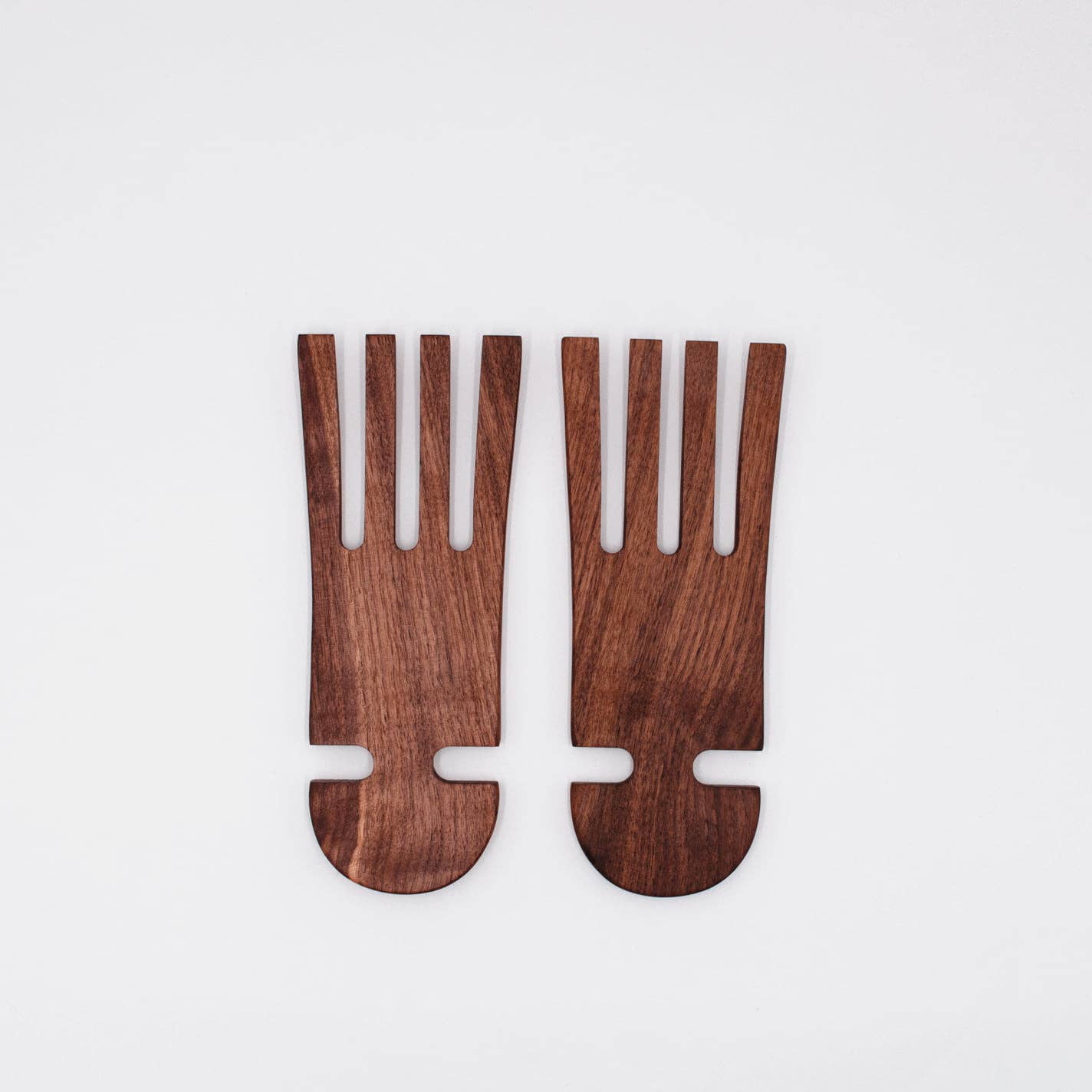 9" Walnut Wood Salad Hands