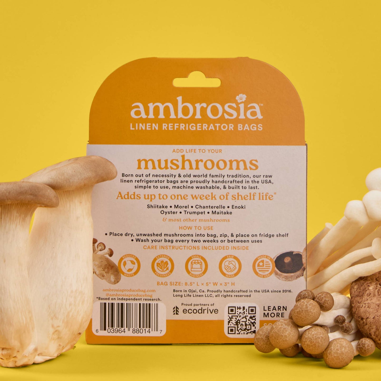 Reusable Linen Bag for Mushrooms