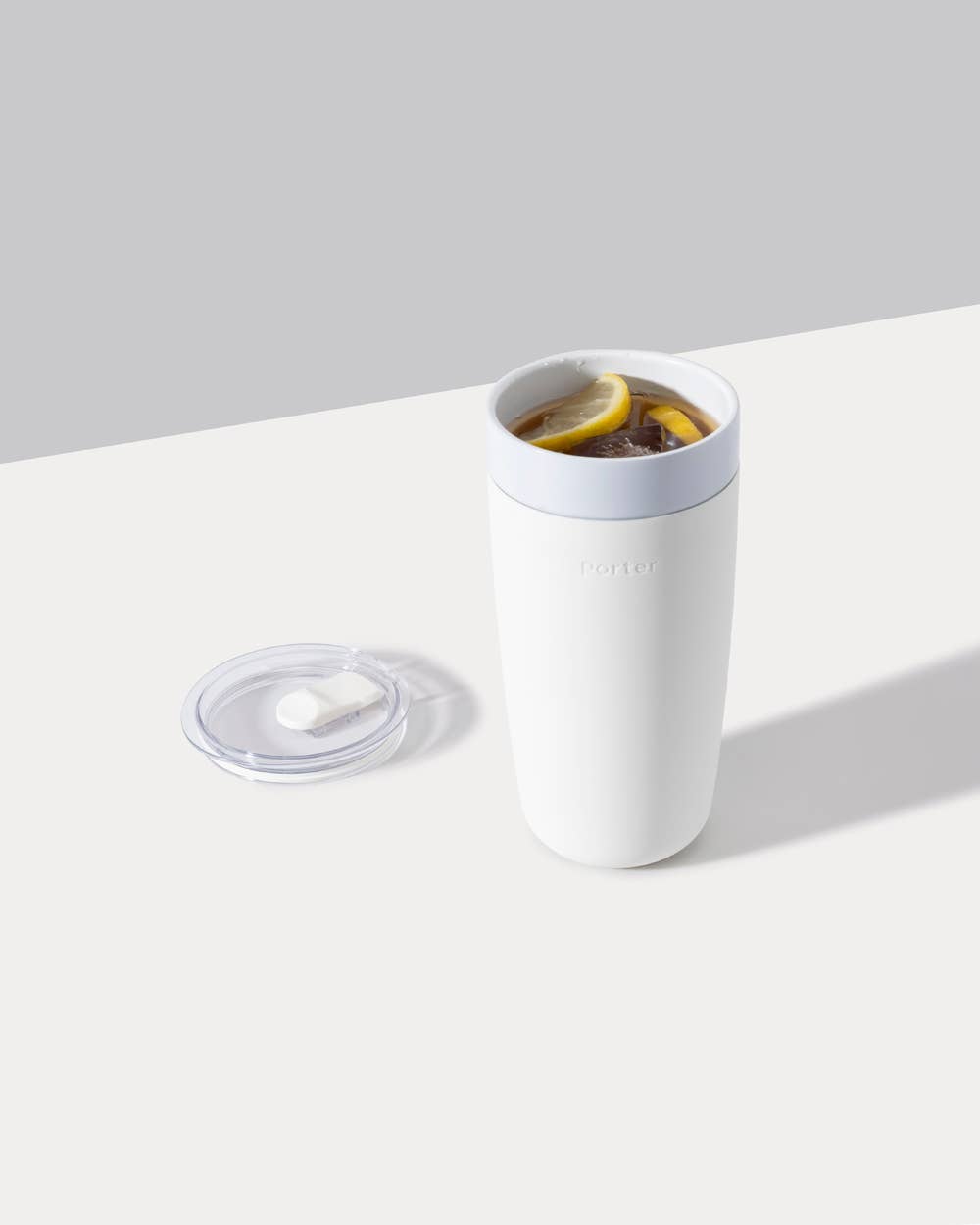 Insulated Ceramic Stainless Steel Coffee & Drink Tumbler: Terrazzo Cream