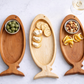 Fish Catch-all Tray: One compartment / Cherry wood