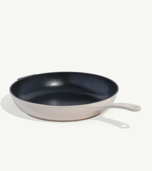 Enameled Cast Iron Skillet- Antique White