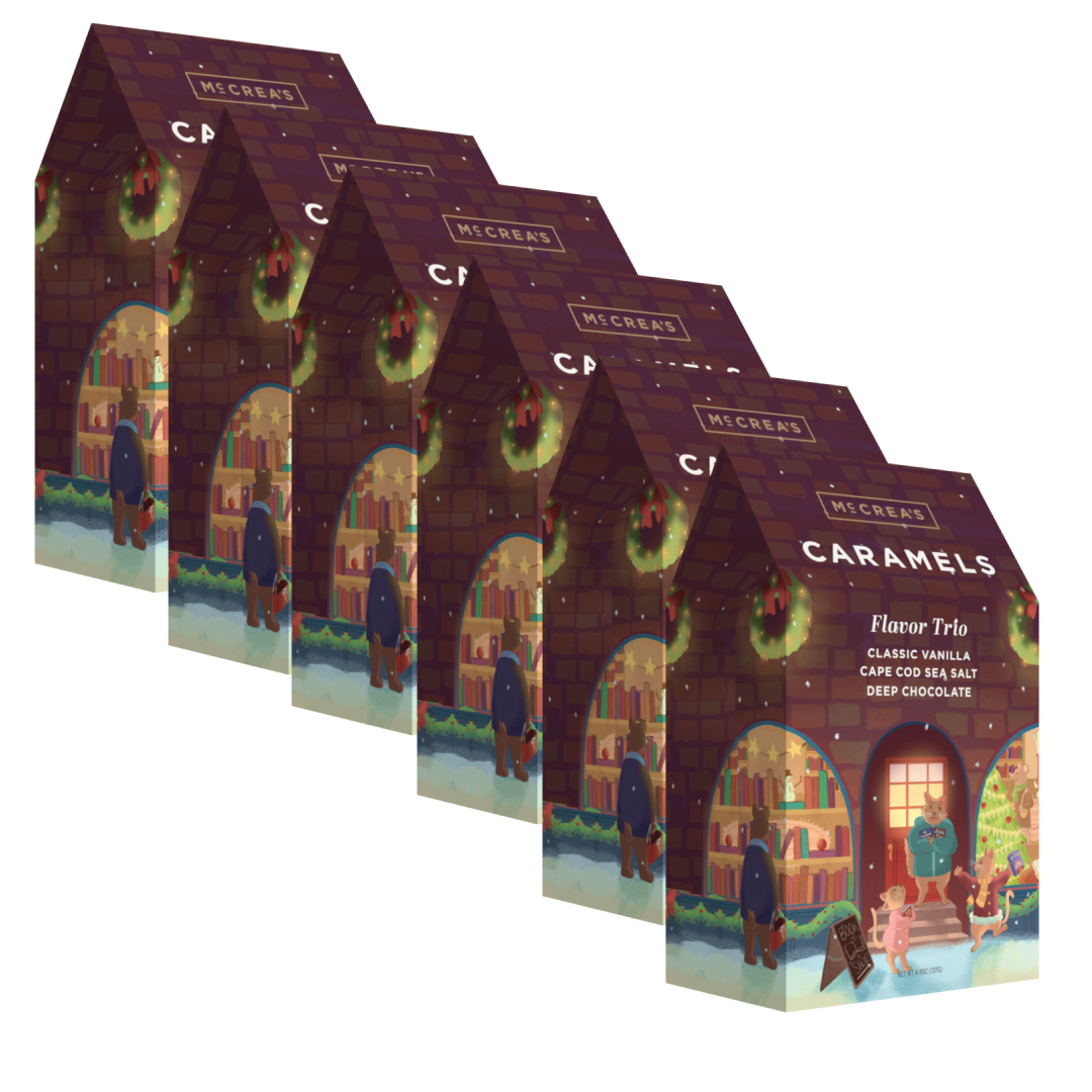 Holiday Bookshop Caramel Box-Vanilla, Sea Salt, Choc