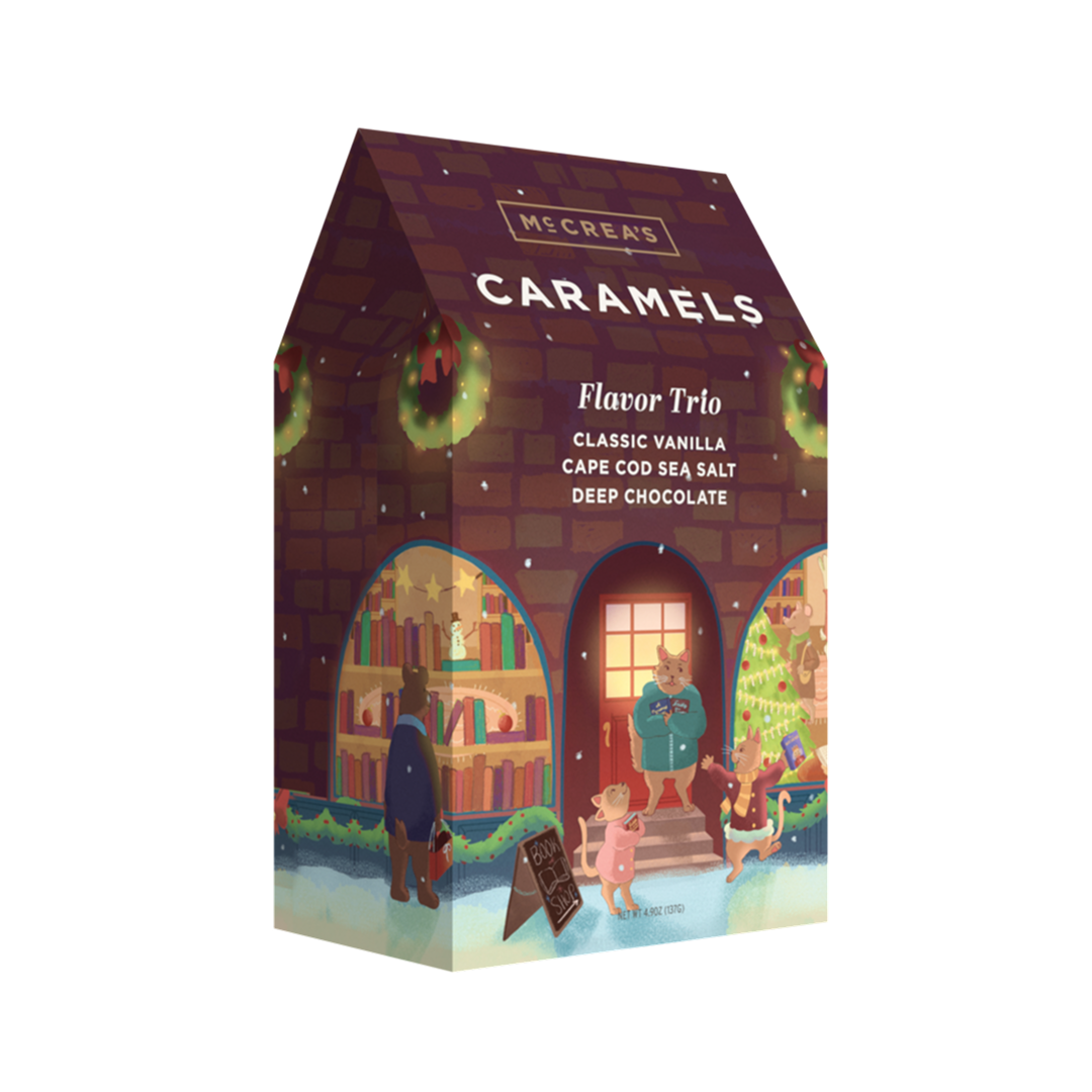 Holiday Bookshop Caramel Box-Vanilla, Sea Salt, Choc