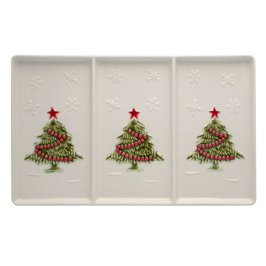 Christmas Tree Tray Portuguese Pottery