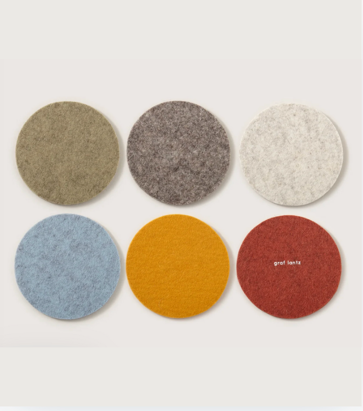 Small Round Wool Felt Trivets