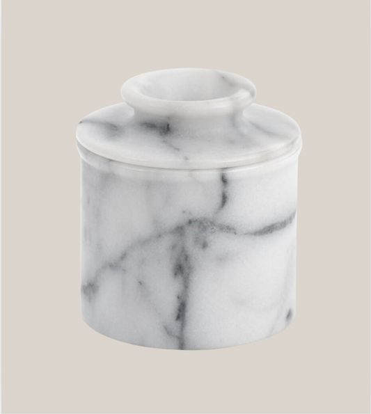 White Marble Butter Pot