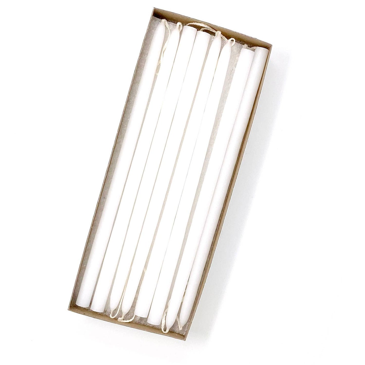 10" Unscented Hand Dipped Tiny Taper Candles - Shell White