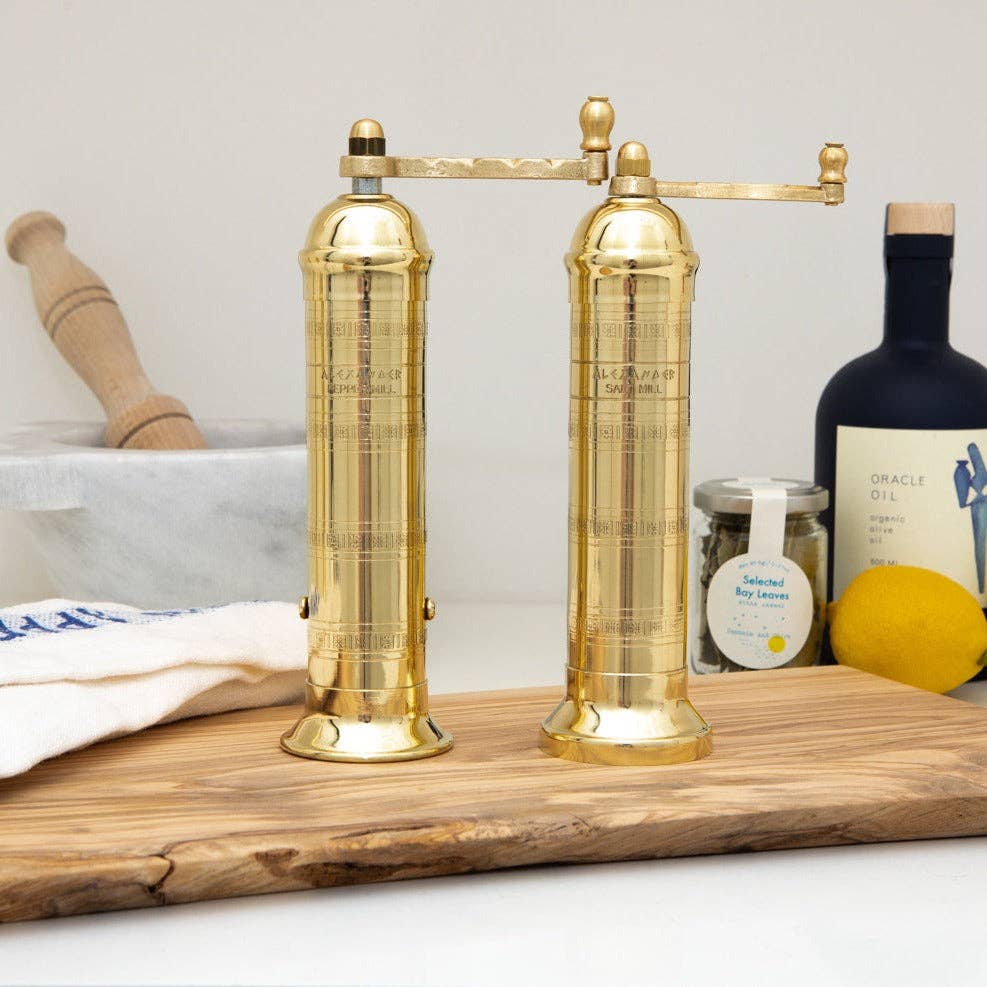 Greek Brass Pepper Mill - 8"