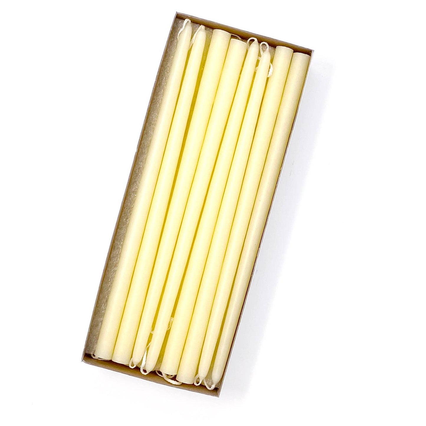 10" Unscented Hand Dipped Tiny Taper Candles - Shell White