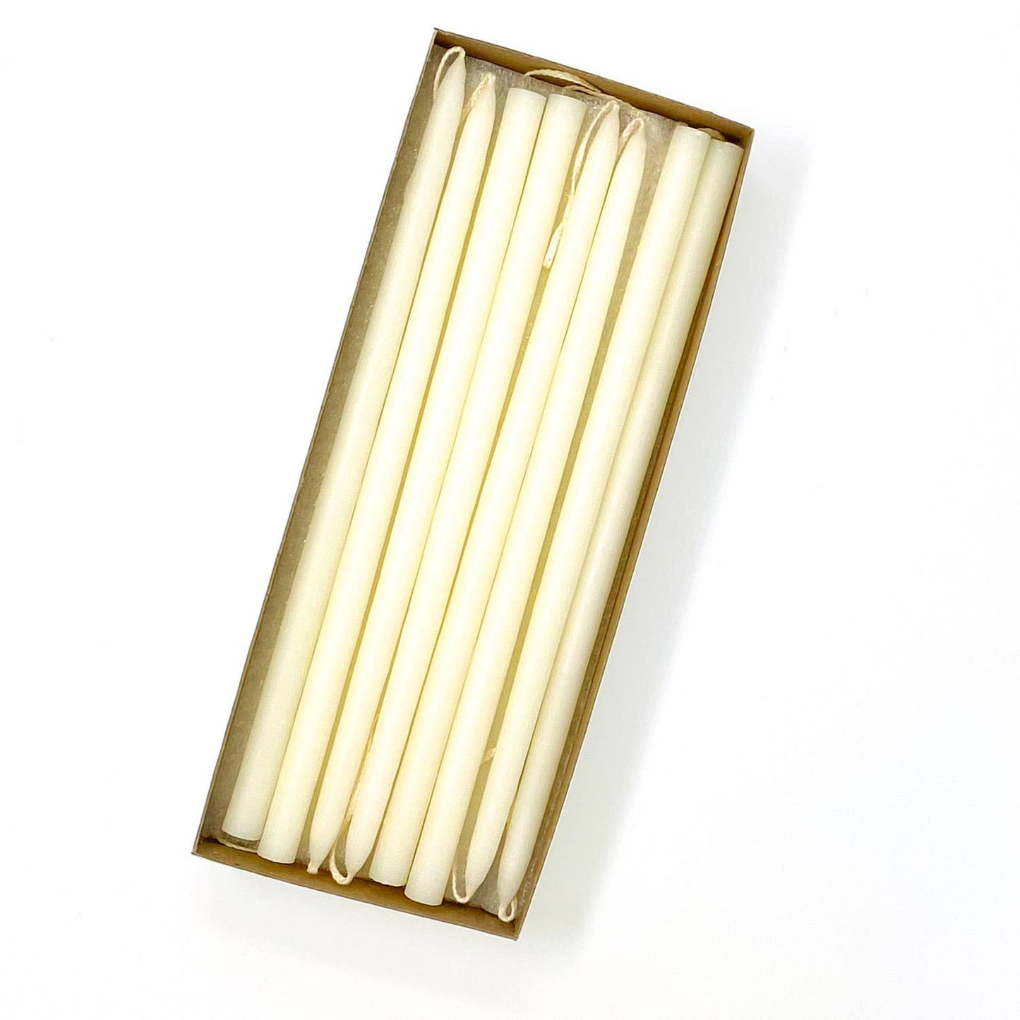 10" Unscented Hand Dipped Tiny Taper Candles - Shell White