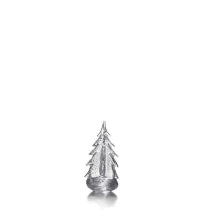 Silver Leaf Evergreen Glass Trees